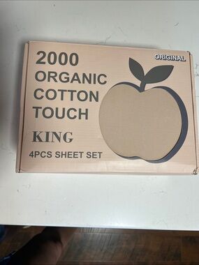 2000 Organic Cotton Touch King 4-Piece Sheet Set - Beige